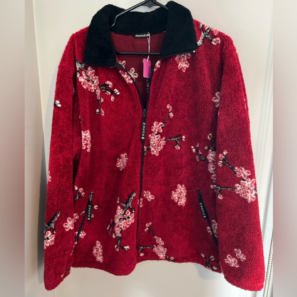 Nanuk Canadian Polar Fleece Vintage Cherry Blossoms Print Jacket S-L
